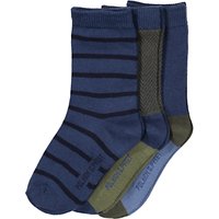Polarn O. Pyret Children's Striped Socks, Pack Of 3, Blue