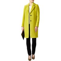 Pure Collection Wool Single Breasted Coat, Chartreuse