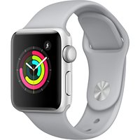 Apple Watch Series 3, GPS, 38mm Silver Aluminium Case With Sport Band, Fog