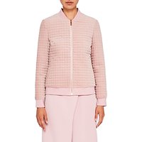 Ted Baker Ted Says Relax Prindil Quilted Velvet Bomber Jacket, Dusky Pink