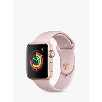 Apple Watch Series 3, GPS, 42mm Gold Aluminium Case With Sport Band, Pink Sand