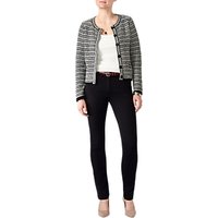 Pure Collection Textured Knitted Jacket, Black/Soft White