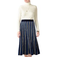 Pure Collection Stripe Knitted Midi Skirt