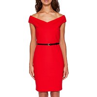 Ted Baker Brynia Off The Shoulder Bodycon Dress, Brick Red