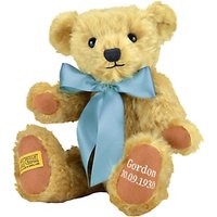 Merrythought Personalised Shrewsbury Teddy Bear With Silver Thread - Gold/Baby Blue