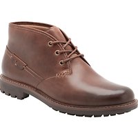Clarks Montacute Duke Leather Chukka Boots - Dark Brown