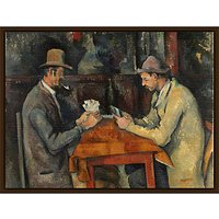 The Courtauld Gallery, Paul Cézanne - Card Players 1895 Print - Dark Brown Framed Canvas