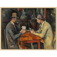 The Courtauld Gallery, Paul Cézanne - Card Players 1895 Print - Natural Ash Framed Canvas