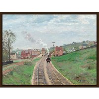 The Courtauld Gallery, Camille Pissarro - Lordship Lane Station, Dulwich, 1871 Print - Dark Brown Framed Canvas