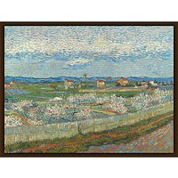 The Courtauld Gallery, Vincent Van Gogh - Peach Blossom In The Crau 1889 Print - Dark Brown Framed Canvas