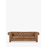 Halo Earle Large Chesterfield Leather Sofa - Old Saddle Nut