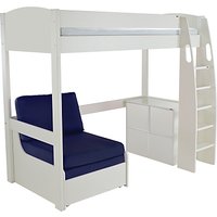 Stompa Uno S Plus High-Sleeper With 4 Door Cube Unit And Chair Bed - White/Blue