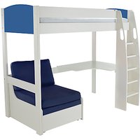 Stompa Uno S Plus High-Sleeper Bed With Corner Desk And Chair Bed - Blue/Blue