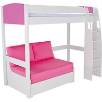 Stompa Uno S Plus High-Sleeper With Sofa Bed - Pink/Pink