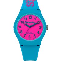 Superdry Unisex Urban Silicone Strap Watch - Teal/Hot Pink