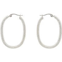 Monet Lattice Hoop Earrings - Silver