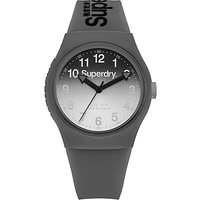 Superdry Unisex Urban Laser Silicone Strap Watch - Grey