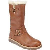 John Lewis Children's Leia Shearling Boots - Tan Leather