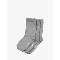 Polarn O. Pyret Children's Plain Socks, Pack Of 3 - Grey