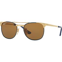 Ray-Ban Junior RJ9540S Polarised Square Sunglasses - Gold/Brown