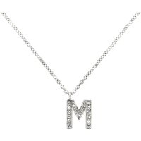 Melissa Odabash Swarovski Crystal Initial Pendant Necklace - M