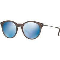 Bvlgari BV7030 Oval Sunglasses - Taupe/Mirror Blue