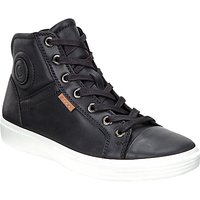 ECCO Children's First Mid-Cut Lace-Up Leather Trainers - Black