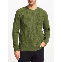 John Lewis Cable Knit Crew Jumper - Green
