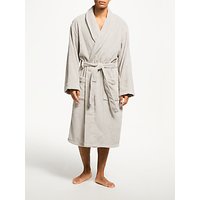 John Lewis Super Soft & Cosy Cotton Dressing Gown - Silver/Grey
