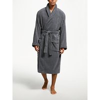 John Lewis Super Soft & Cosy Cotton Dressing Gown - Steel