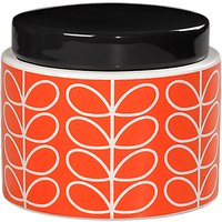 Orla Kiely Linear Stem Kitchen Storage Jar, Small - Orange / Black