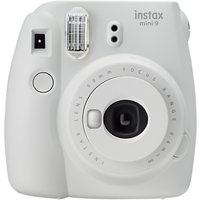 Fujifilm Instax Mini 9 Instant Camera With 10 Shots Of Film, Built-In Flash & Hand Strap - Smoky White