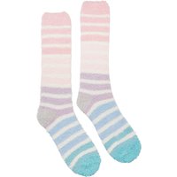 Joules Fab Fluffy Stripe Socks - Cream/Multi