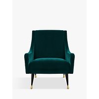 Duresta Carnaby Armchair, Ebony And Gold Tipped Leg - Harrow Velvet Emerald