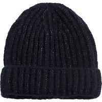 French Connection Ribbed Beanie Hat, One Size - Nocturnal