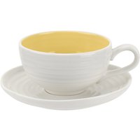 Sophie Conran For Portmeirion Teacup And Saucer, 200ml - White/Sunshine