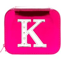 Metallic Pink "K" Initial Jewellery Case