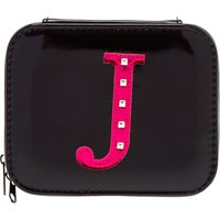 Black "J" Initial Jewellery Case