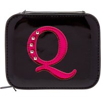 Metallic Pink "Q" Initial Jewellery Case