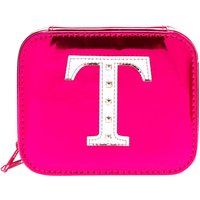 Metallic Pink "T" Initial Jewellery Case