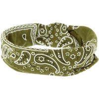 Olive Green Paisley Bandana Knotted Jersey Headwrap
