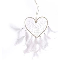 White Heart Feather Dreamcatcher