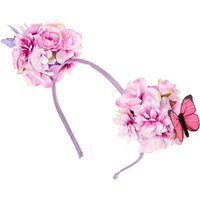 Lilac Butterfly Flower Bouquet Pom Poms Headband