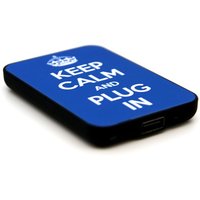 JACK & CABLES Keep Calm And Plug In Portable Power Bank - Blue, Blue