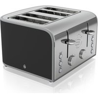 SWAN Retro ST17010BN 4-Slice Toaster - Black, Black