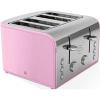 SWAN Retro ST17010PN 4-Slice Toaster - Pink, Pink