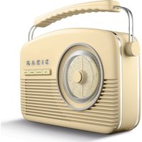 AKAI A60010CDABBT Portable DABﱓ Retro Bluetooth Clock Radio - Cream, Cream