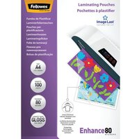FELLOWES Enhance 80 Micron A4 Laminating Pouches - 100 Pack