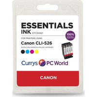 ESSENTIALS C526 Cyan, Magenta, Yellow & Black Canon Ink Cartridges - Multipack, Cyan