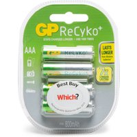 Gp Batteries Recyko AAA Rechargeable Batteries (4 Pack), Multi
